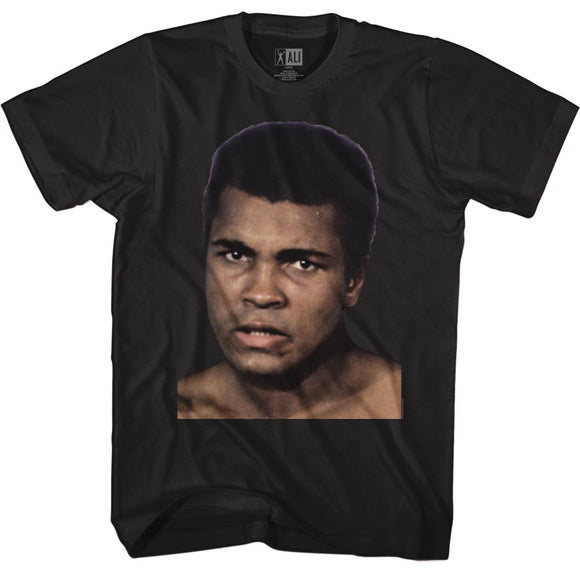 Muhammad Ali Tall T-Shirt Big Face Portrait Black Tee - Yoga Clothing for You