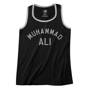 Muhammad Ali Mens Tanktop Arch Text Black/Grey Tank - Yoga Clothing for You
