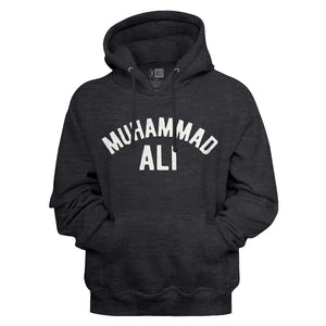 Muhammad Ali Name Arch Charcoal Heather Pullover Hoodie
