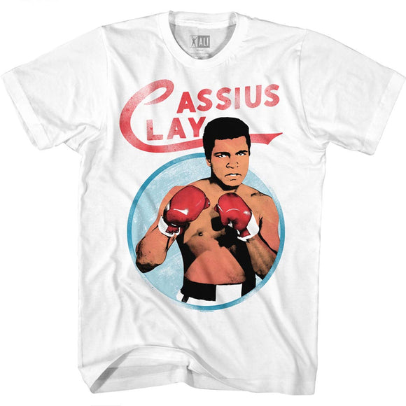 Muhammad Ali T-Shirt Cassius Clay Circle Drawing White Tee - Yoga Clothing for You
