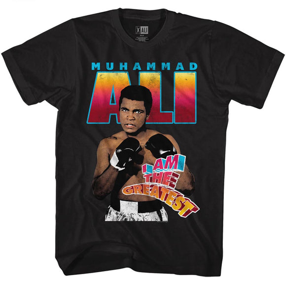 Muhammad Ali T-Shirt Colorful I Am The Greatest Black Tee - Yoga Clothing for You