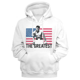 Muhammad Ali The Greatest US Flag White Pullover Hoodie