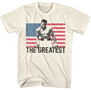 Muhammad Ali The Greatest US Flag Natural T-shirt