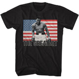 Muhammad Ali The Greatest US Flag Black Tall T-shirt
