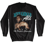 Muhammad Ali Peoples Champion Serious Pose Black Sweatshirt