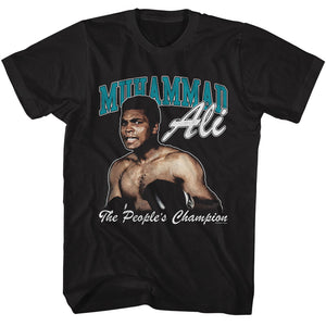 Muhammad Ali Peoples Champion Serious Pose Black T-shirt