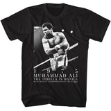 Muhammad Ali 1975 Manila Black Tall T-shirt