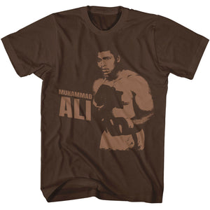Muhammad Ali One Color Pose Chocolate T-shirt