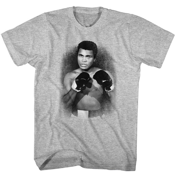 Muhammad Ali Tall T-Shirt B&W Ready To Box Heather Tee - Yoga Clothing for You