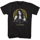 Alanis Morissette Yellow Spiral Black Tall T-shirt