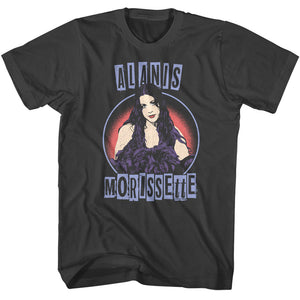 Alanis Morissette Retro Circle Photo Smoke T-shirt