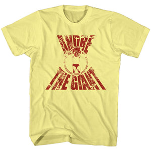 Andre The Giant T-Shirt The Real Giant Yellow Heather Tee - Yoga Clothing for You