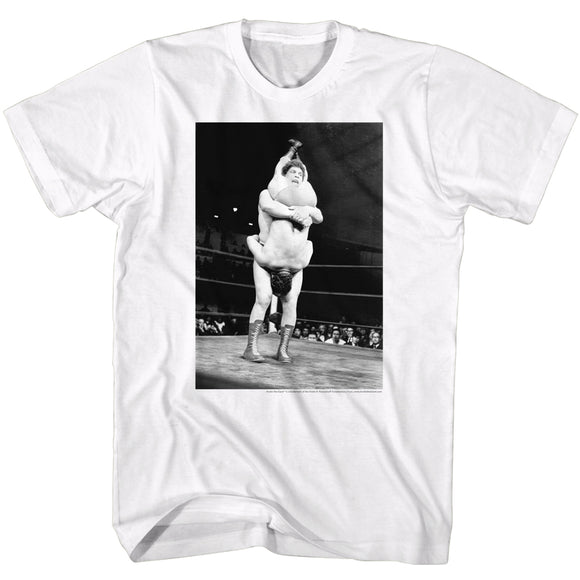 Andre The Giant Tall T-Shirt Tombstone Piledriver White Tee - Yoga Clothing for You