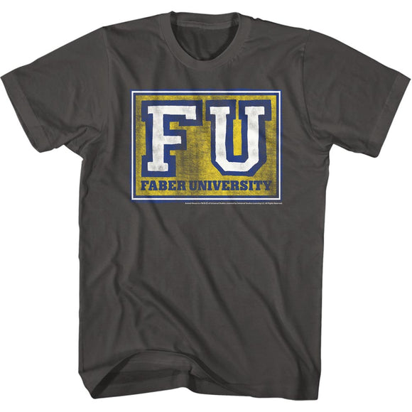 Animal House T-Shirt FU Faber University Charcoal Tee, Sm - Yoga Clothing for You