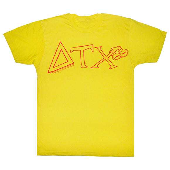 Animal House T-Shirt Delta Tau Chi Red Logos Yellow Tee Sm - Yoga Clothing for You