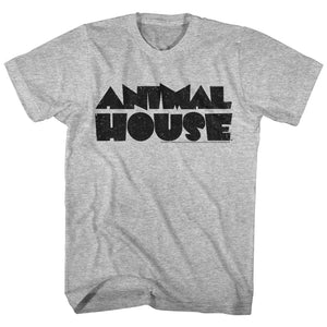 Animal House T-Shirt Distressed Black Logo Grey Heather Tee - Yoga Clothing for You