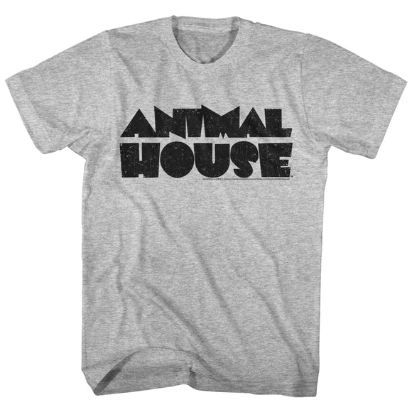 Animal House Tall T-Shirt Distressed Black Logo Gray Heather Tee - Yoga Clothing for You
