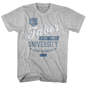 Animal House Tall T-Shirt University Assume The Position Gray Heather Tee - Yoga Clothing for You