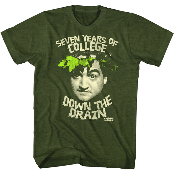 Animal House T-Shirt College Down The Drain Green Tee - Yoga Clothing for You