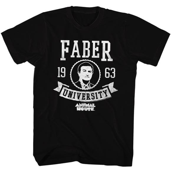 Animal House Tall T-Shirt Faber University 1963 Black Tee - Yoga Clothing for You