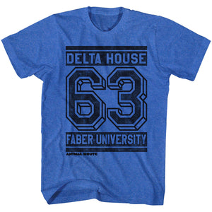 Animal House T-Shirt Delta House 63 Royal Heather Tee - Yoga Clothing for You