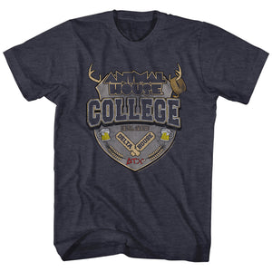 Animal House T-Shirt College Crest Est. 1963 Navy Heather Tee - Yoga Clothing for You
