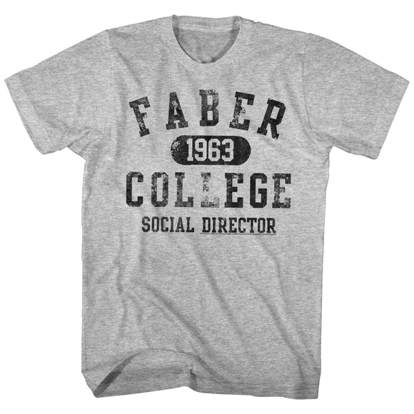 Animal House Tall T-Shirt Social Director Faber College Gray Heather Tee - Yoga Clothing for You