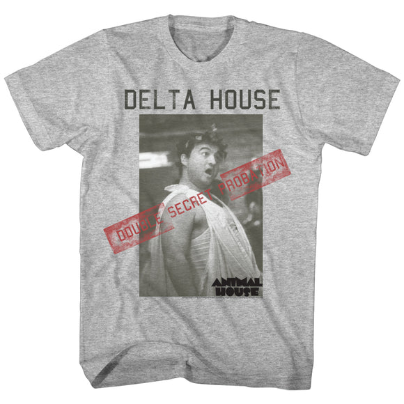 Animal House Tall T-Shirt Double Secret Probation Gray Heather Tee - Yoga Clothing for You