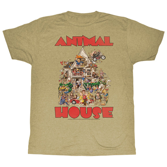 Animal House T-Shirt The House Party Animals Khaki Heather Tee - Yoga Clothing for You