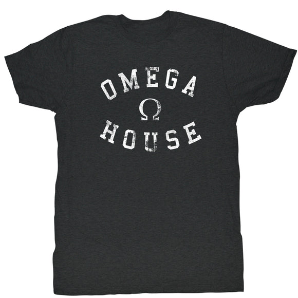 Animal House T-Shirt Distressed Omega House Black Heather Tee - Yoga Clothing for You