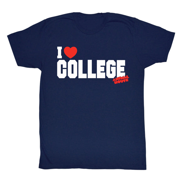 Animal House T-Shirt I Love College Navy Tee - Yoga Clothing for You