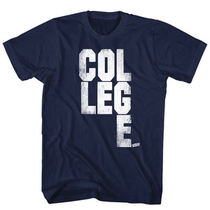 Animal House Tall T-Shirt Distressed College Scrambled Text Navy Tee - Yoga Clothing for You