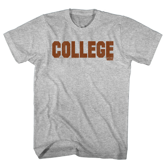 Animal House Tall T-Shirt College Orange Text Gray Heather Tee - Yoga Clothing for You