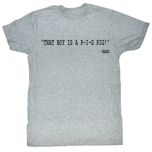 Animal House T-Shirt That Boy Is A P-I-G Pig Text Grey Heather Tee - Yoga Clothing for You