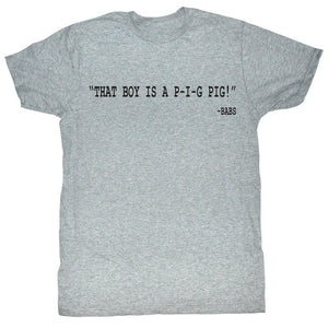 Animal House Tall T-Shirt That Boy Is A P-I-G Pig Text Gray Heather Tee - Yoga Clothing for You