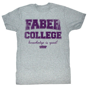 Animal House T-Shirt Faber College Purple Grey Heather Tee - Yoga Clothing for You