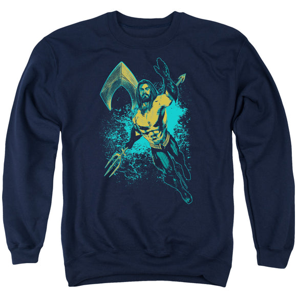 Aquaman Movie Sweatshirt Splash Navy Pullover - Yoga Clothing for You