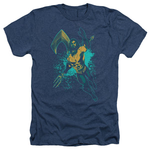 Aquaman Movie Heather T-Shirt Splash Navy Tee - Yoga Clothing for You