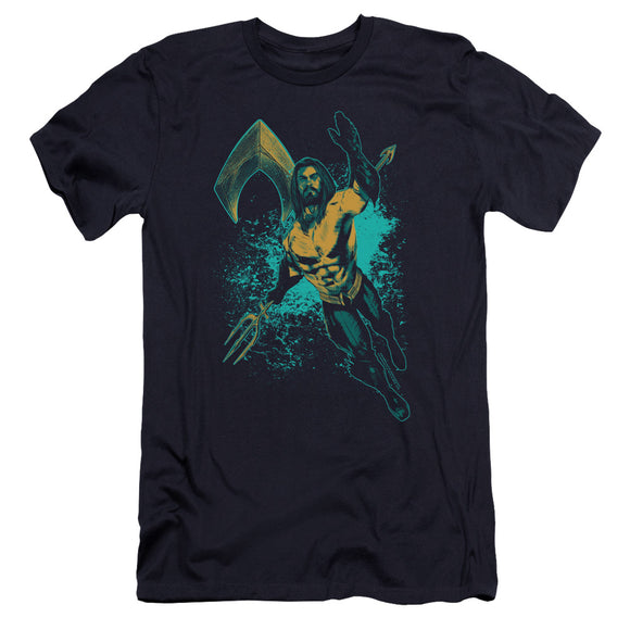 Aquaman Movie Premium Canvas T-Shirt Splash Navy Tee - Yoga Clothing for You