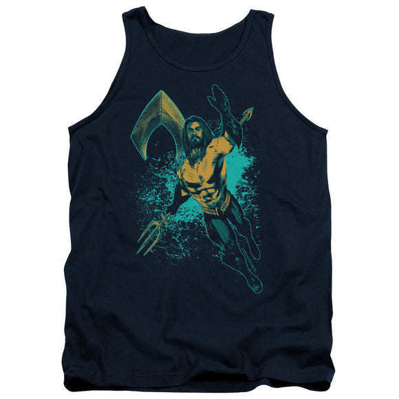Aquaman Movie Tanktop Splash Navy Tank - Yoga Clothing for You