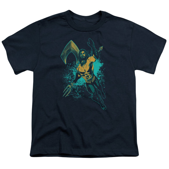 Aquaman Movie Kids T-Shirt Splash Navy Tee - Yoga Clothing for You