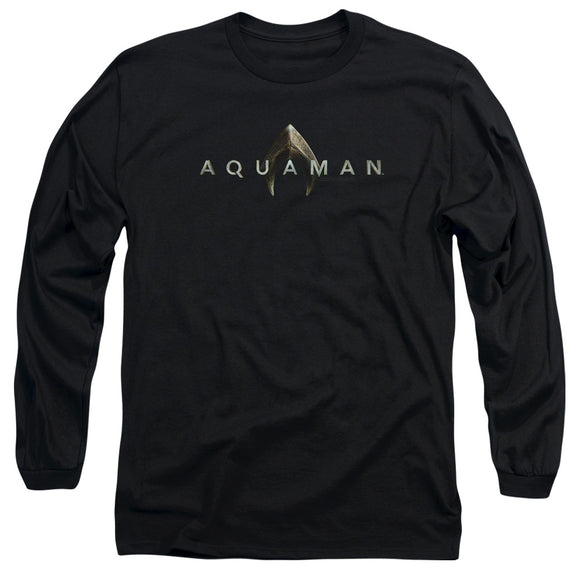 Aquaman Movie Long Sleeve T-Shirt Logo Black Tee - Yoga Clothing for You