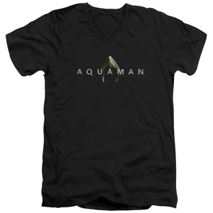 Aquaman Movie Slim Fit V-Neck T-Shirt Logo Black Tee - Yoga Clothing for You