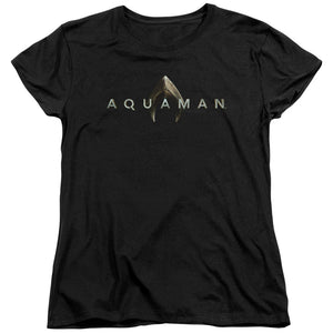 Aquaman Movie Womens T-Shirt Logo Black Tee - Yoga Clothing for You