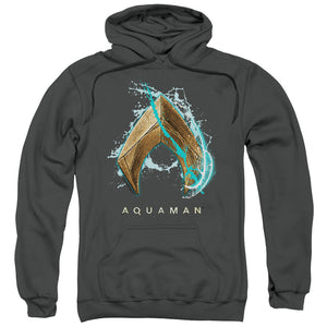 Aquaman Movie Hoodie Water Shield Logo Charcoal Hoody - Yoga Clothing for You
