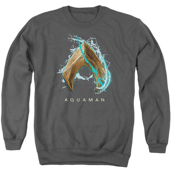 Aquaman Movie Sweatshirt Water Shield Logo Charcoal Pullover - Yoga Clothing for You