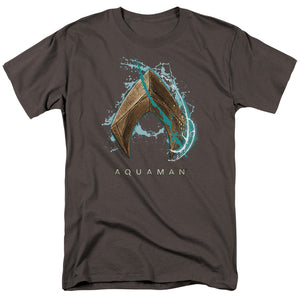 Aquaman Movie T-Shirt Water Shield Logo Charcoal Tee - Yoga Clothing for You