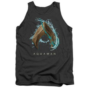 Aquaman Movie Tanktop Water Shield Logo Charcoal Tank - Yoga Clothing for You