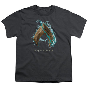 Aquaman Movie Kids T-Shirt Water Shield Logo Charcoal Tee - Yoga Clothing for You