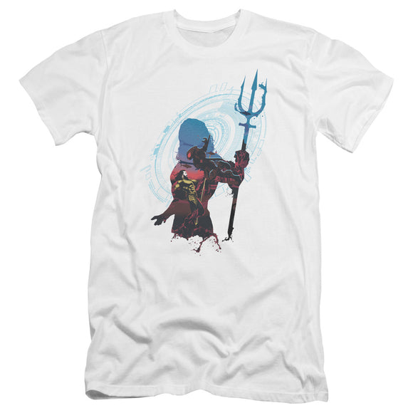 Aquaman Movie Premium Canvas T-Shirt Silhouette White Tee - Yoga Clothing for You